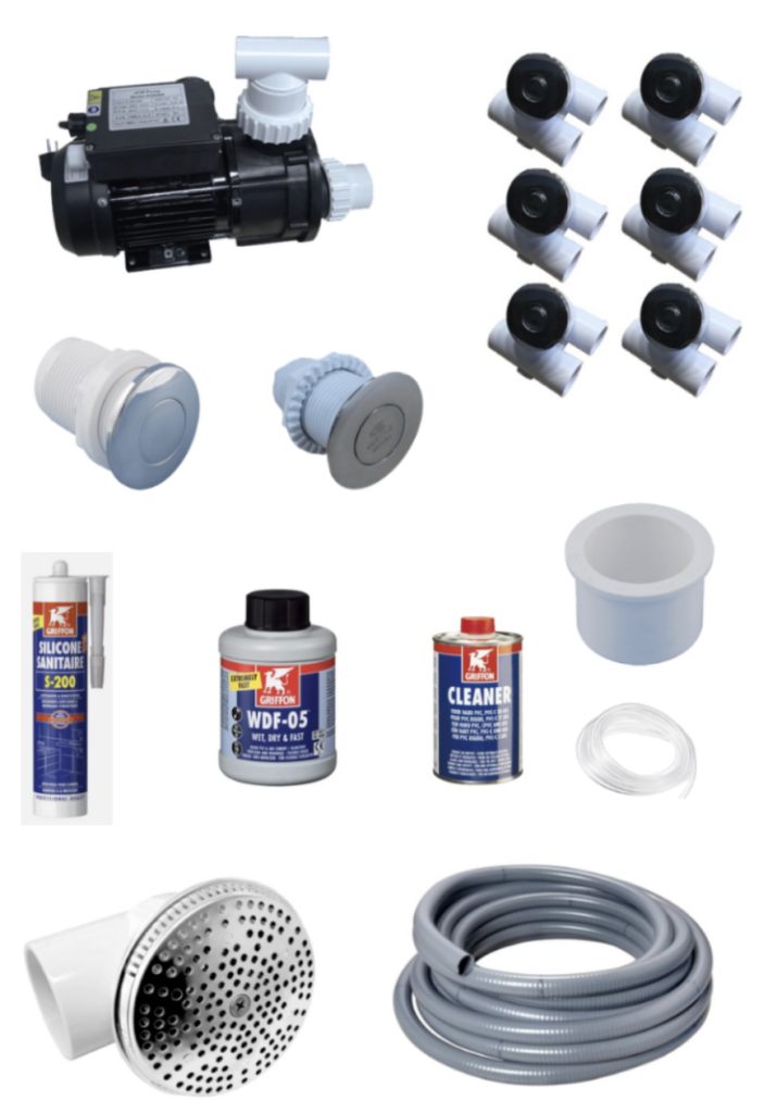 Whirlpool Bausatz mit 6 Seitendüsen Micro